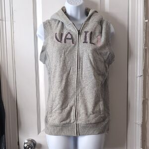 Old Navy Gray Fleece Vest With Hoodie